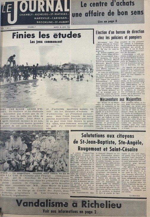 Édito : 60 ans de mémoire - Le Journal de Chambly